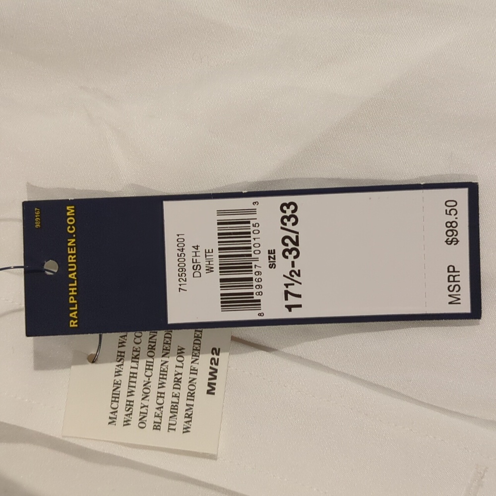 Men's 17.5 x 32/33 Polo by Ralph Lauren Dress Shirt NEW - Picture 6 of 7